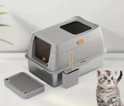 Stainless Steel Fully Enclosed Large Cat Litter Box