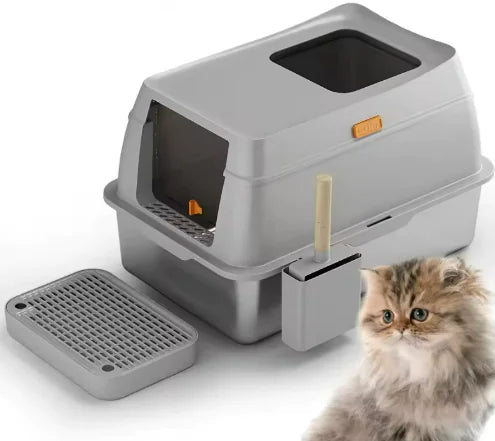 Stainless Steel Fully Enclosed Large Cat Litter Box